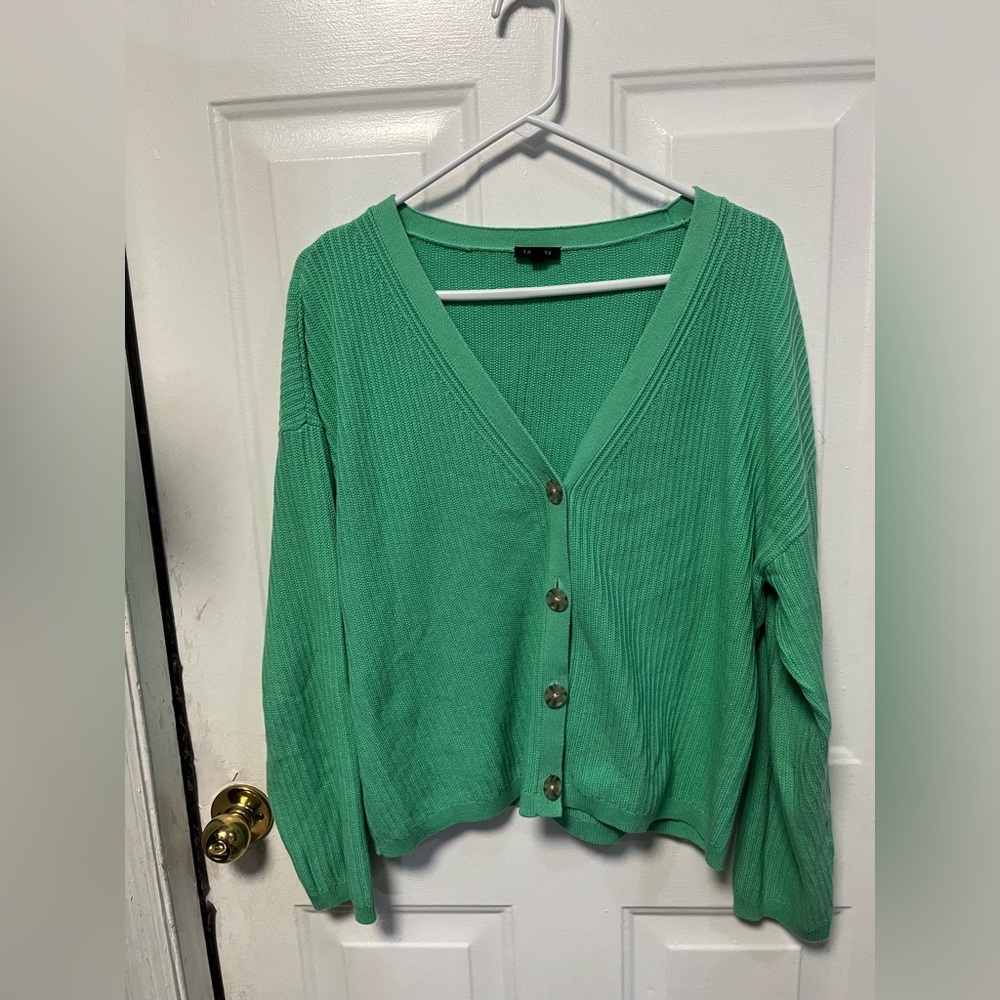 Talbots Green Button-Up Cardigan size xl